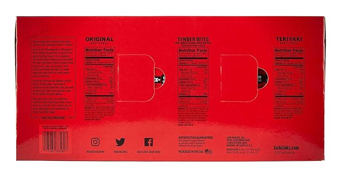 Beef Jerky Variety Pack: 3 Original Flavored 3 Tender Bites 3 Teriyaki (1.25 Ounces Per Package)