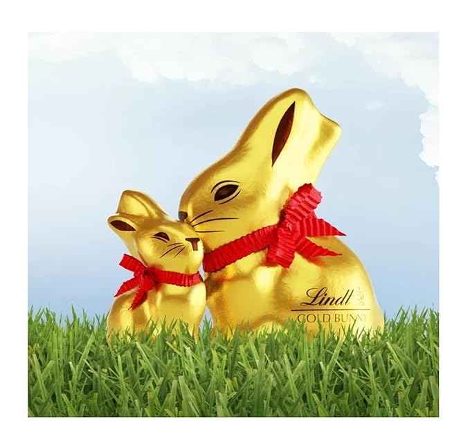 Lindt Mini Gold Bunnies - Milk Chocolate Bunnies - Pack of 2-10 Total Bunnies - Gold Foil Wrapped Bunnies - Great for Easter Baskets and For Sharing with Loved Ones
