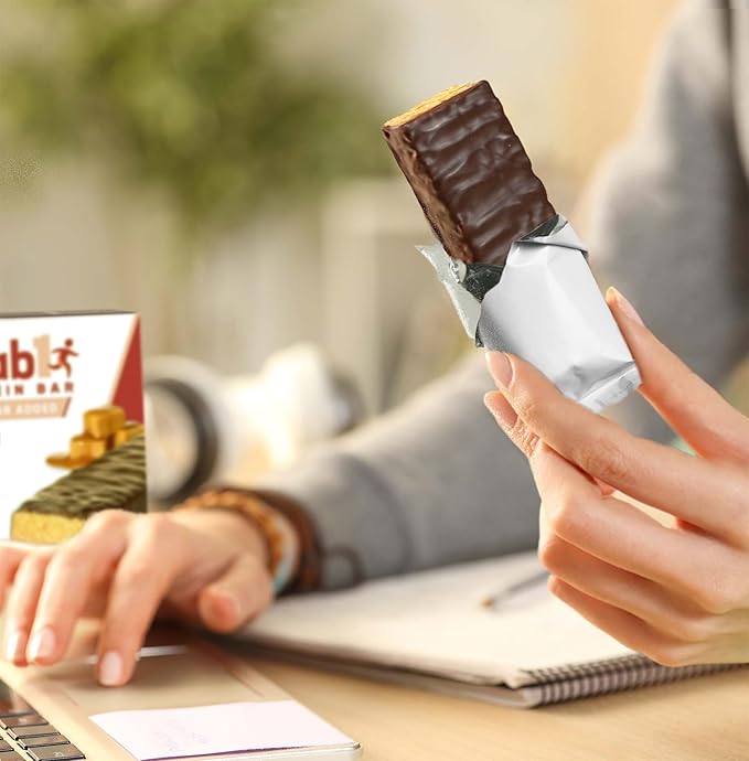 Grab1 Sugar Free Protein Bars Caramel Deluxe (3 Pack- 12 Bars) | Delicious and Nutritious | Low Calorie | Only 1g Sugar