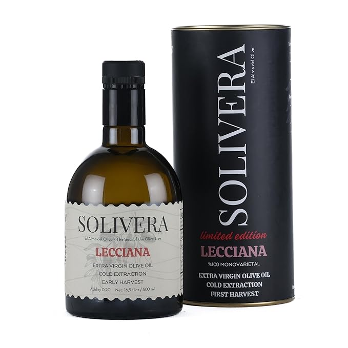 Solivera Lecciana Extra Virgin Olive Oil Cold Pressed Floral &amp Balanced 400+ High Polyphenols Gourmet &amp Healthy Organic Oil First Harvest Single-Origin Hand Picked Olive Oil
