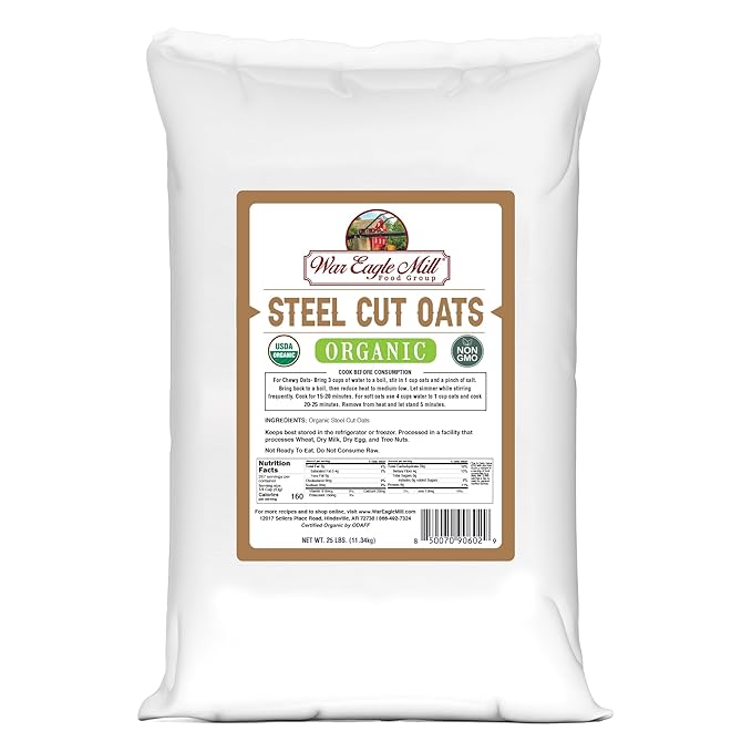 War Eagle Mill Organic Steel Cut Oats 25 Pounds
