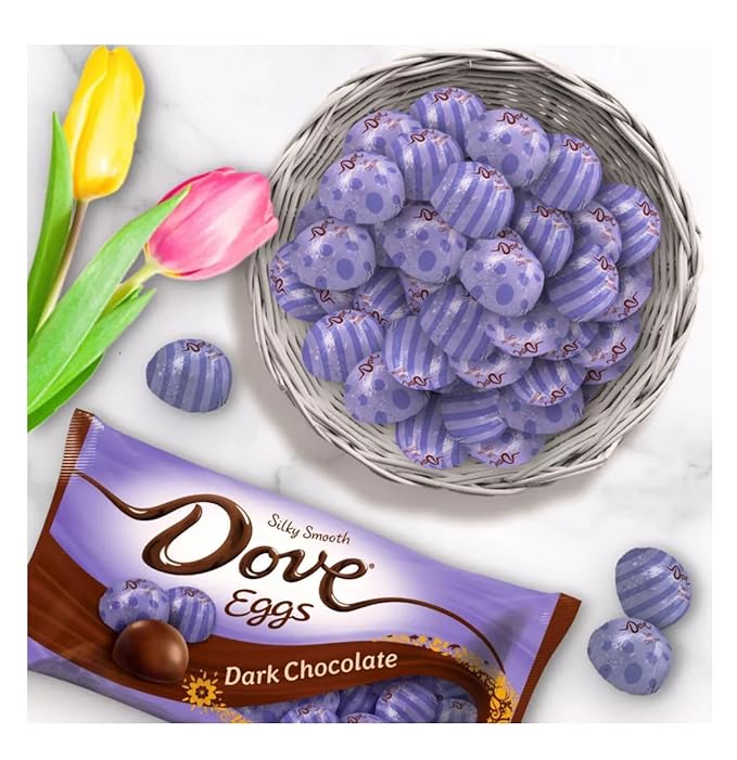 Dove Chocolate Eggs Variety Pack - Easter Candy - One Bag of Milk Chocolate Eggs and One Bag of Dark Chocolate Eggs - Smiling Sweets - Perfect Addition to Easter Baskets