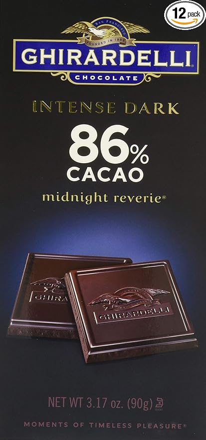 Ghirardelli Intense Dark Midnight Reverie Chocolate Bar 3.17 Ounce (Pack of 12)