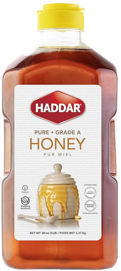 Haddar US Grade A Bulk Honey 5lb | 100% Pure | Clover Honey | No Fillers | Kosher