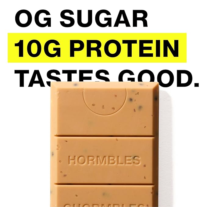 Hormbles Chormbles Protein Candy Bars Peanut Butter 10g Protein 0g Sugar 140 Calories Peanut Butter Candy With Cocoa Crunchy Pieces Sugar Free Snacks or Dessert 1.06 Oz 12 Pack