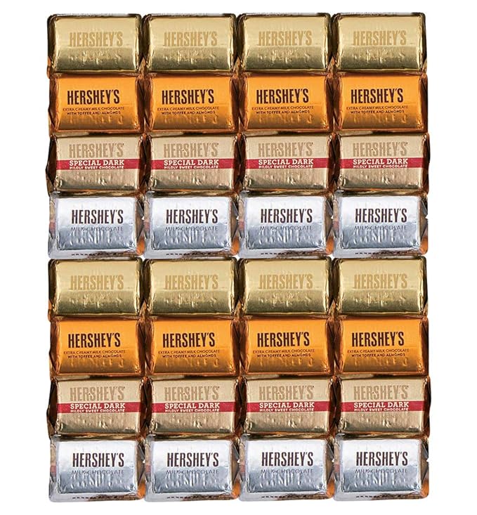 Hershey's Nuggets Assortment Special Dark Chocolate MIlk Chocolates with Almonds Hershey's Milk Chocolate Extra Creamy Milk Chocolate with Toffee and Almonds 5 pounds