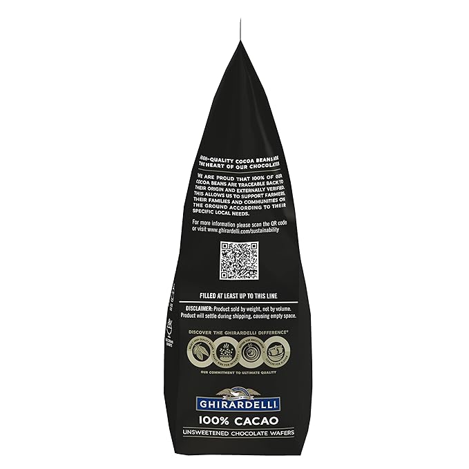 Ghirardelli Chocolate Company 100% Cacao Unsweetened Wafers 5lb. Bag (Pack of 1)