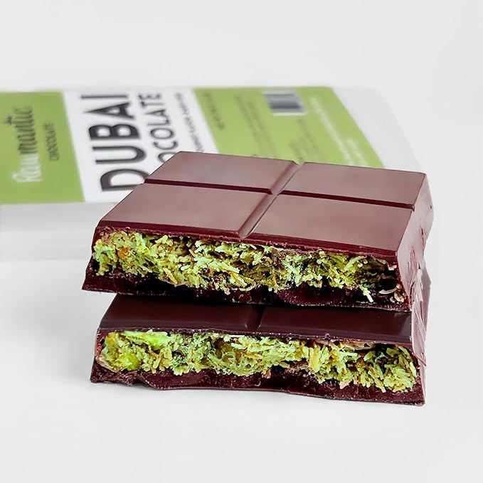 Rawmantic Dubai Chocolate Knafeh Pistachio (6.7oz/190g) – Plant-Based Vegan Made From Dairy-Free Dark Chocolate Cacao Butter Pistachios &amp More No Artificial Flavors Non-GMO &amp Kosher