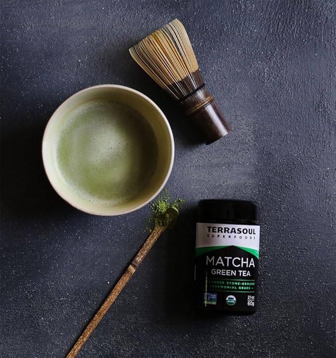 Terrasoul Superfoods Organic Matcha Green Tea (Ceremonial Grade in Miron Glass) 2.12 ounces (60g)