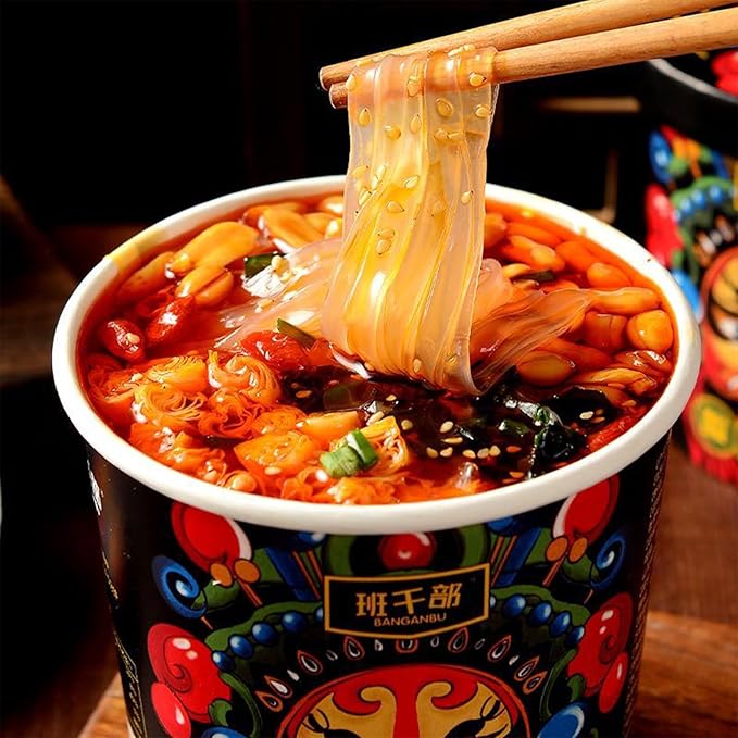 Instant Hot and Sour Noodle Soup Mix Cups152g/5.36oz/cupAuthentic Sichuan Suan Vermicelli Noodles6 Packs酸辣粉