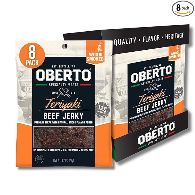 Oberto Specialty Meats Teriyaki Beef Jerky 2.7 Ounce (Pack of 8)