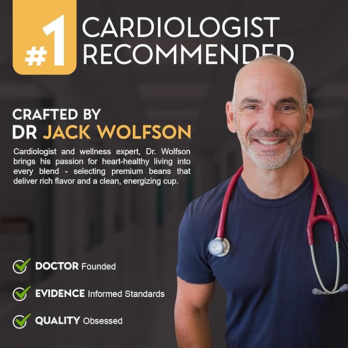 Cardiology Coffee – Whole Bean Coffee – USDA Certified Organic Mold Free 12oz Premium Light Roast Organic Coffee Beans with Antioxidant Benefits – Perfect for Heart Healthy Lifestyle