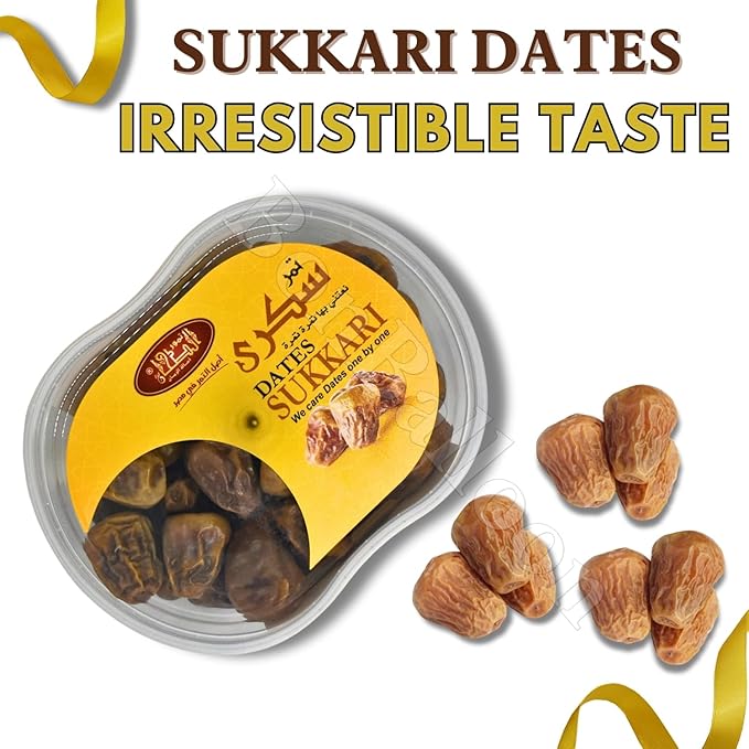 Brilliant Sukkari Dates Premium Palm Palms Dates Natural Pure Delicious Sweet Uncompressed Ratab Halal Kosher Gmo Free Tamar Tamr Tamaar Fresh Saudi Arabia Vegan Ramadan (1 Pack = 12.7 oz / 360 gm)
