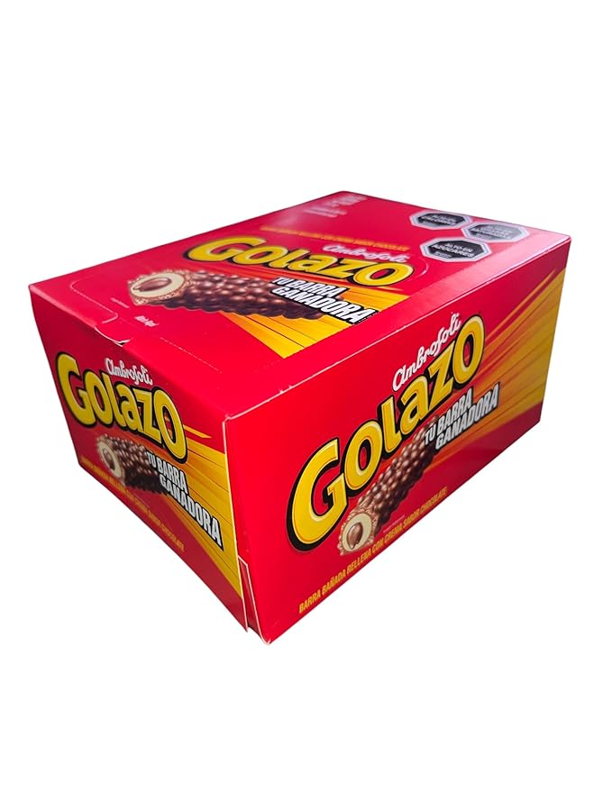 Ambrosoli Golazo Chocolate Cream Filled Candy Bars Red Box 24 Count 21.2 oz