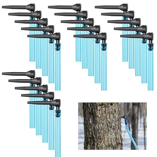 20Set Maple Syrup Tapping Kit - Maple Tree Taps and 2ft Food Grade Tubing Drop Lines Extractors for Starter Supplies Pure Birch Syrup Collection
