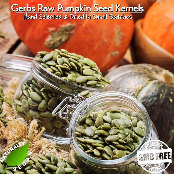 GERBS Raw Pumpkin Seed Kernels 4 LBS|Top 14 Allergy Free Food |Use in salads yogurt baking oatmeal trail mix|Grown in Canada packed in US