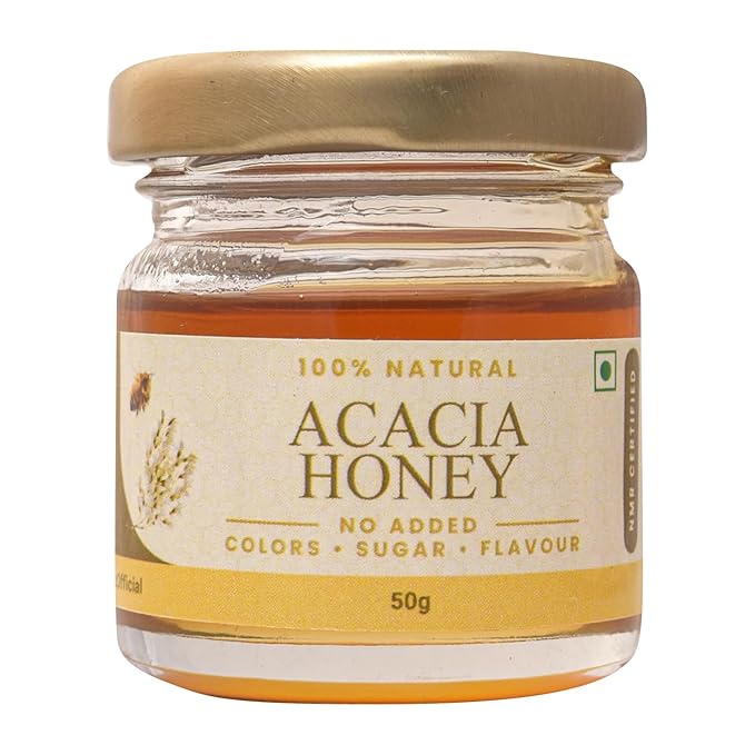 Shiva Organic's Acacia Flower Nectar Honey - NMR Tested Natural Honey No Added Sugar Flavorful - 50g (1.76 Ounce)