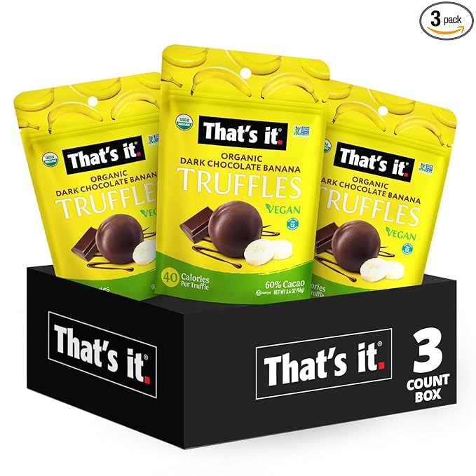 That's it Organic Dark Chocolate &amp Banana Truffles. 100% Plant-Based Vegan Gluten-Free All Natural (3 Pack)