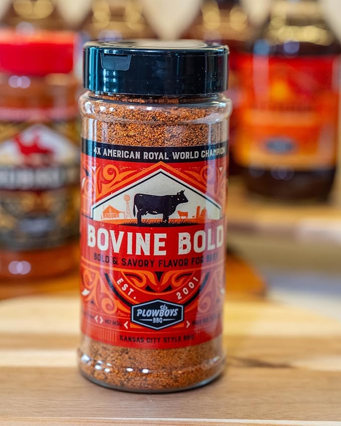 Plowboys BBQ Seasonings and Rubs – Award-Winning Championship Spice Blends for Grilling Smoking and Cooking (6 Pack Bovine Bold 12oz)