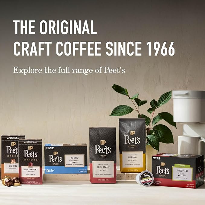 Peet's Coffee Medium Roast Espresso Capsules Compatible with Nespresso Original Machines 100% Arabica Coffee - Big Bang Intensity 9 50 Count (5 Boxes of 10 Espresso Capsules)