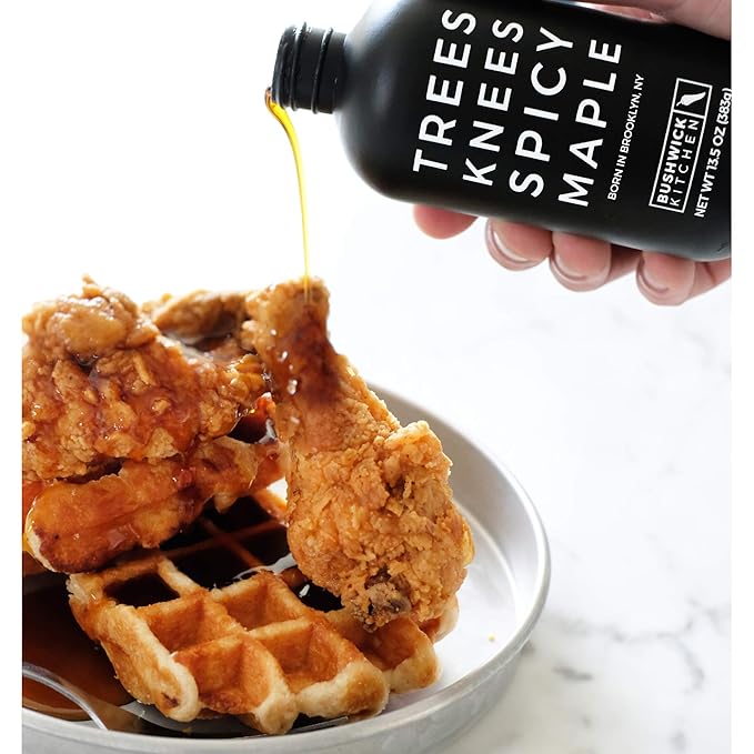Trees Knees Cinnamon Maple + Spicy Maple Duo Gift Set Organic Maple Syrup Infused with Cassia Cinnamon 11.5 Ounce + Spicy Maple wit Habanero Peppers 12.5 Ounce Bottle
