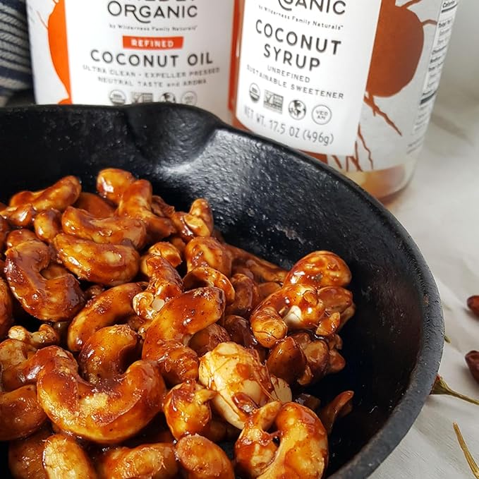 Wildly Organic Refined Coconut Oil 28 Fl Oz - Organic Non-GMO Vegan RBD No Coconut Flavor/Aroma (Neutral Flavor) | Perfect for Skin Hair Cooking &amp Baking - BPA-Free Container