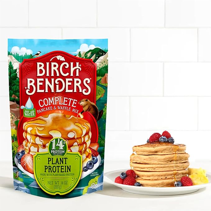 Birch Benders Pancake &amp Waffle Plant Protein 14 Oz (Pack of 6)