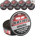10 Cans BaccOff Original Fine Cut Black Tea Base with Bold Smoky Flavors