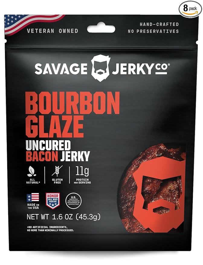 Generic Savage! Jerky Co Jerky Bourbon Glaze 1.6 Oz Pack Of 8