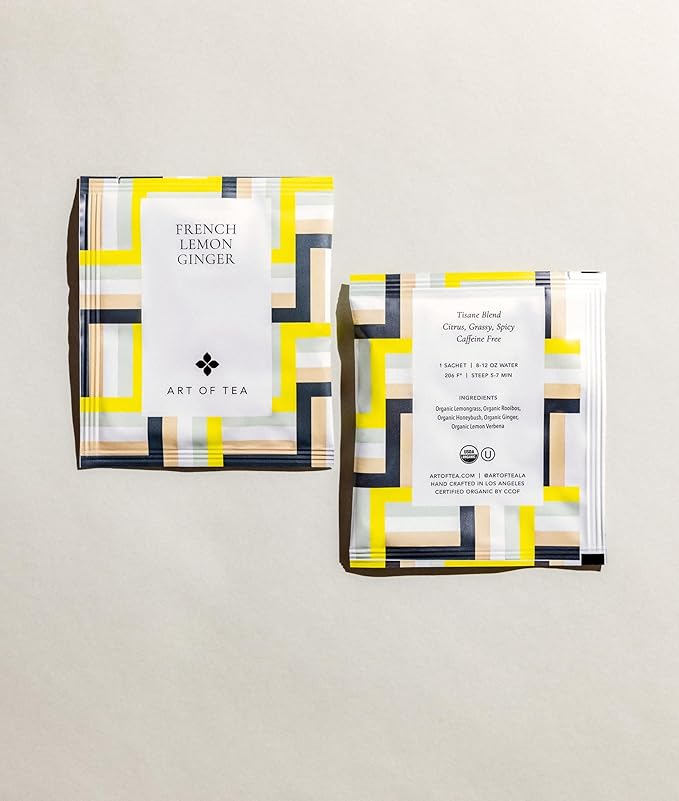 Art of Tea | French Lemon Ginger | 50 Pyramid Tea Bag Sachets