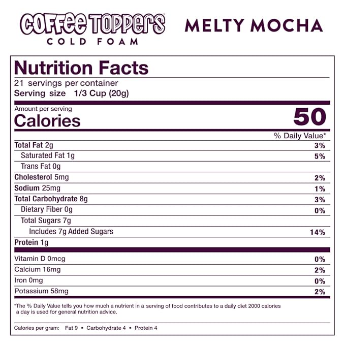 Coffee Toppers Cold Foam Mocha 15 Ounce (Pack of 3) Be Your Own Barista Kosher
