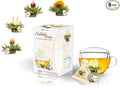 Creano Tea Gift Set Blooming Tea in Cup Size - 8 pcs Flowering White Tea with Glass Tea Cup - 7oz (200ml)