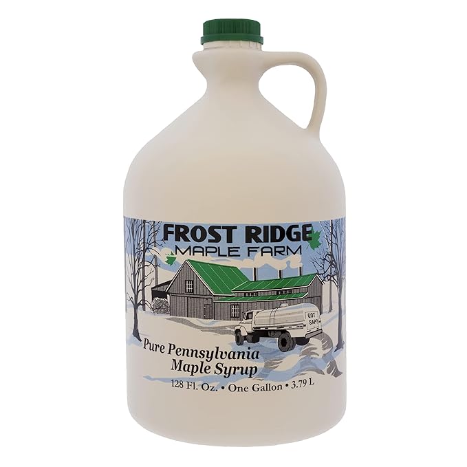 Frost Ridge Maple Farm Organic Maple Syrup Grade A Gallon (128 FL Oz) Dark Robust (formerly Grade B)