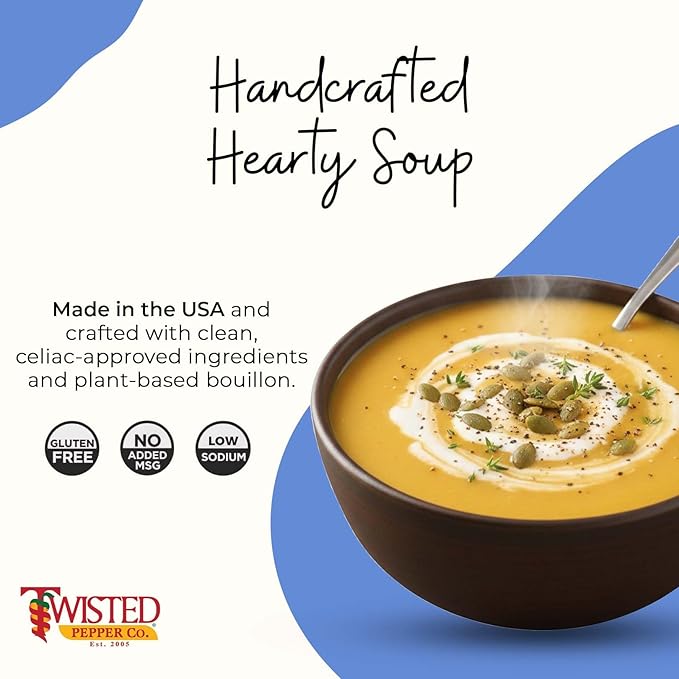 Twisted Pepper Co. Butternut Squash Soup Mix: Gluten-Free – Handcrafted Soup – Sweet Nutty &amp Creamy Fall Flavor Fast &amp Easy Comfort Meal Ready in 30 Minutes Serves 10