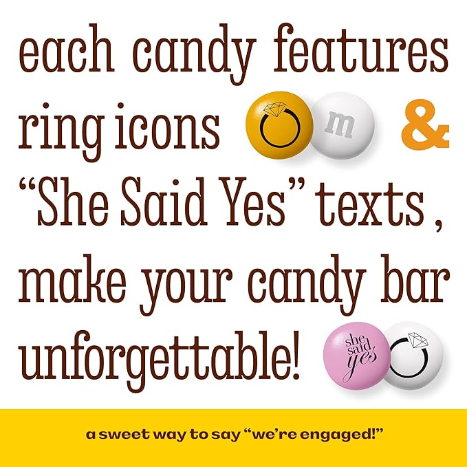 M&ampM’S WORLD Engagement Party M&ampM’S Chocolate Candy 2 lb Bag – Romantic Mix for Wedding Events Bridal Showers Candy Buffets Table Decor or Engagement Celebration Favors