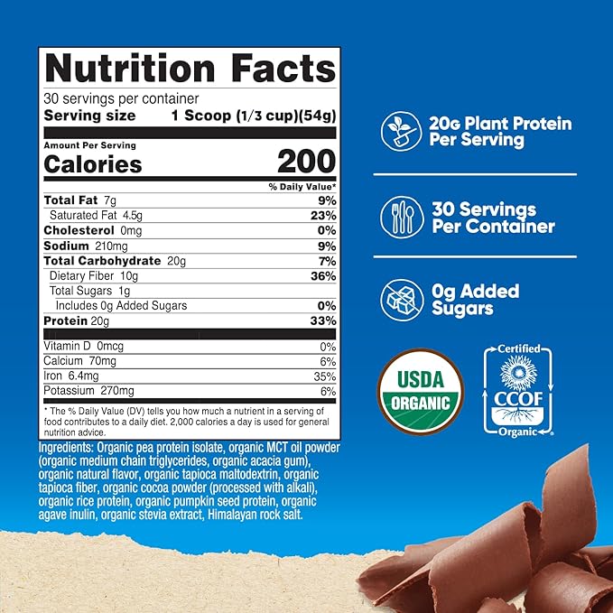 Nutricost Organic Vegan MRP (Chocolate Flavored) (30 Servings) - GMO Free Gluten-Free Meal Replacement Drink