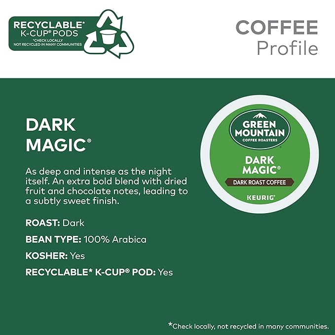 Green Mountain Coffee Dark Magic single serve K-Cup pods for Keurig brewers 24 Count (Pack of 2)