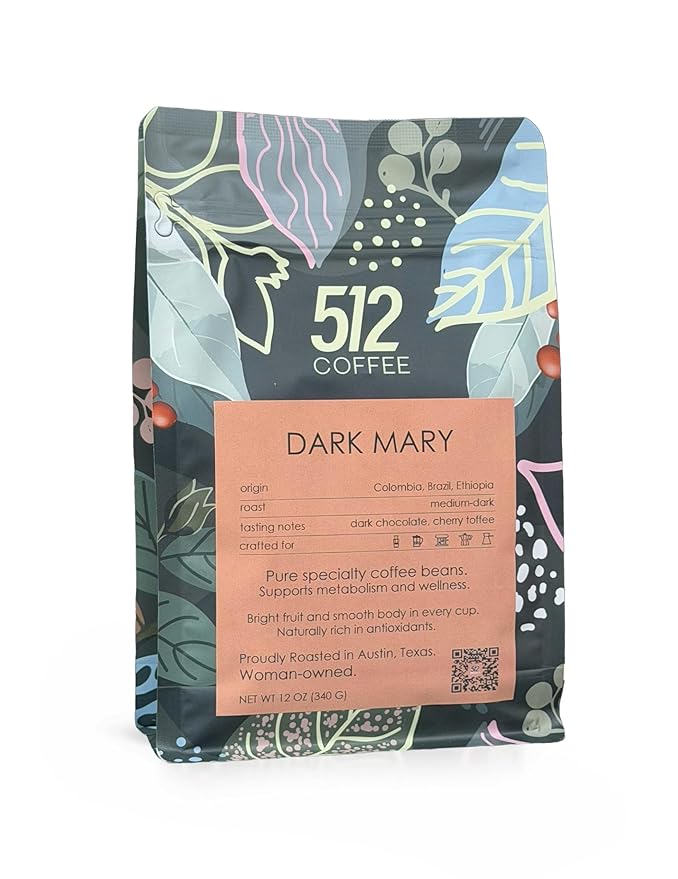512 Coffee – Specialty Whole Bean Medium Dark Mary – Freshly Hand-Roasted Specialty Arabica Premium Small Batch Blend – Chocolate Cherry Toffee