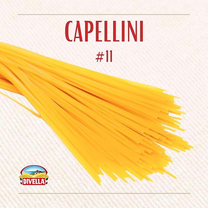 Divella Angel Hair Pasta #11 16 oz. (Capellini Pasta Pack of 3) - Authentic Italian Pasta Made with Durum Wheat Semolina Perfect 'Al Dente' Texture for Every Dish