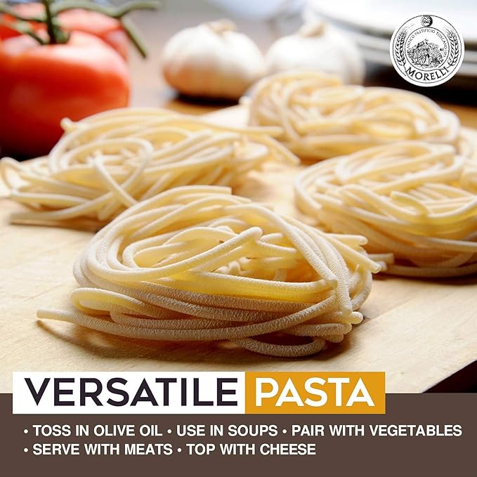 Morelli Busiate Pici and Bucatini Organic Pasta Variety Pack - Imported Italian Pasta Sampler - Specialty Assortment Includes Three-17.6 oz Packages of Gourmet Pasta from Italy