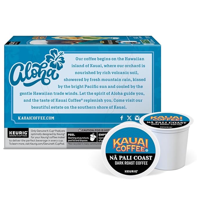 Kauai Coffee Na Pali Dark Roast - Compatible with Keurig K-Cup Brewers 10 CT (Pack of 4)