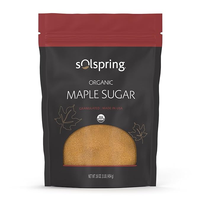 Solspring Organic Maple Sugar 16 oz Granuated Made in U.S.A Sugar Alternative Certified USDA Organic Dr. Mercola
