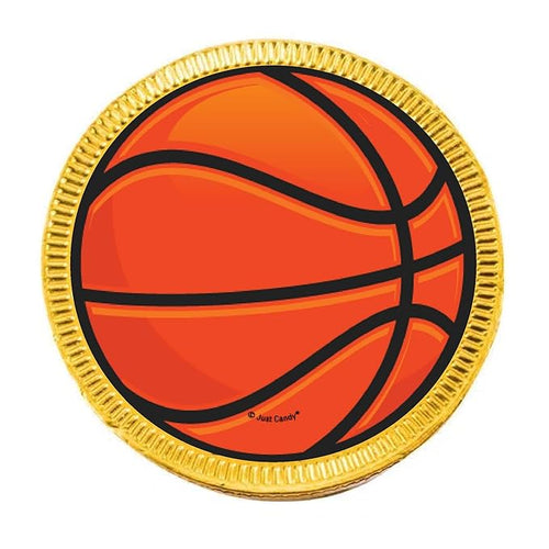 80 Pcs Basketball Candy Party Favors Chocolate Coins with Gold Foil by Just Candy