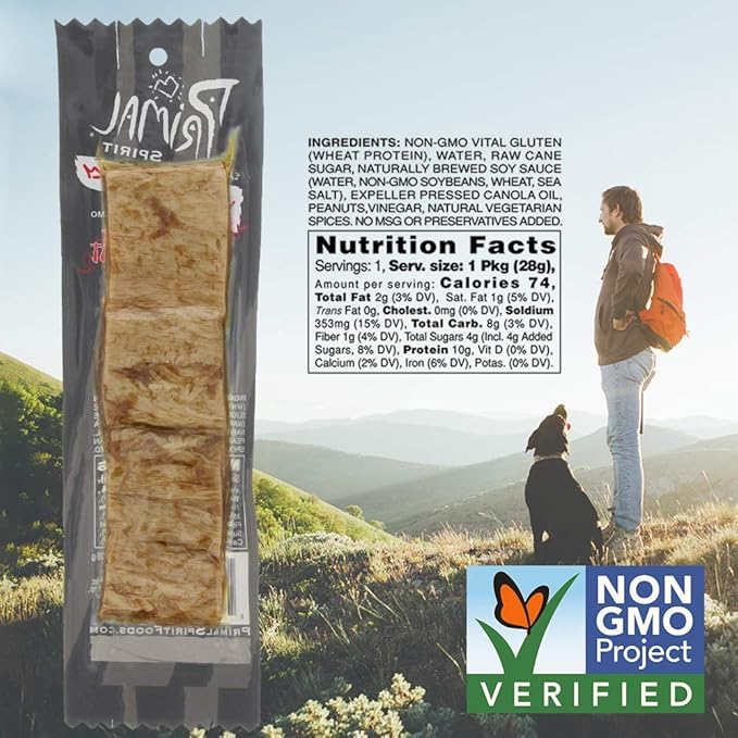 Primal Strips Meatless Vegan Jerky Thai Peanut 1 Ounce (Pack of 24)