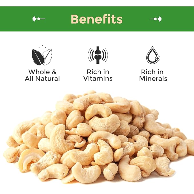 Sincerely Nuts - Raw Cashews Whole and Unsalted | Healthy Snack Source of Protein | Keto and Paleo Friendly Gourmet Quality Vegan | Cashew Nuts 2(LB) Bag