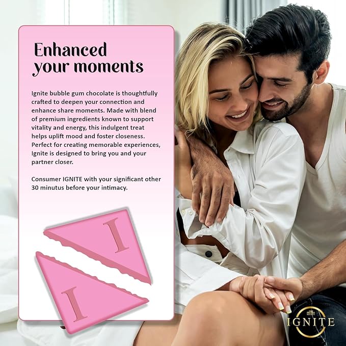 Ignite Bubblegum Chocolate Squares – Premium White Chocolate with Natural Ingredients – Rich Flavor Fusion – Perfect Chocolate for Cravings Gifts &amp Special Moments – Shareable Premium Bar Box of