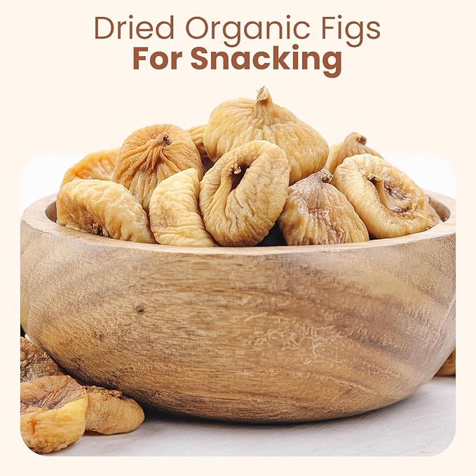 Wellsley Farms Organic Dried Calimyrna Figs - Naturally Sweet High Fiber Snack - No Sugar Added Dried Figs - Gluten-Free Vegan Kosher - Organic Dried Fruit for Snacking Baking - 36oz Resealable Bag