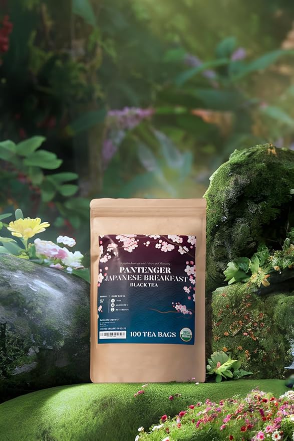 Organic Black Tea | 100 Tea Bags - Fine Japanese Breakfast Tea | Full Leaf Black Tea Organically grown in Japan Caffeinated | By Pantenger.