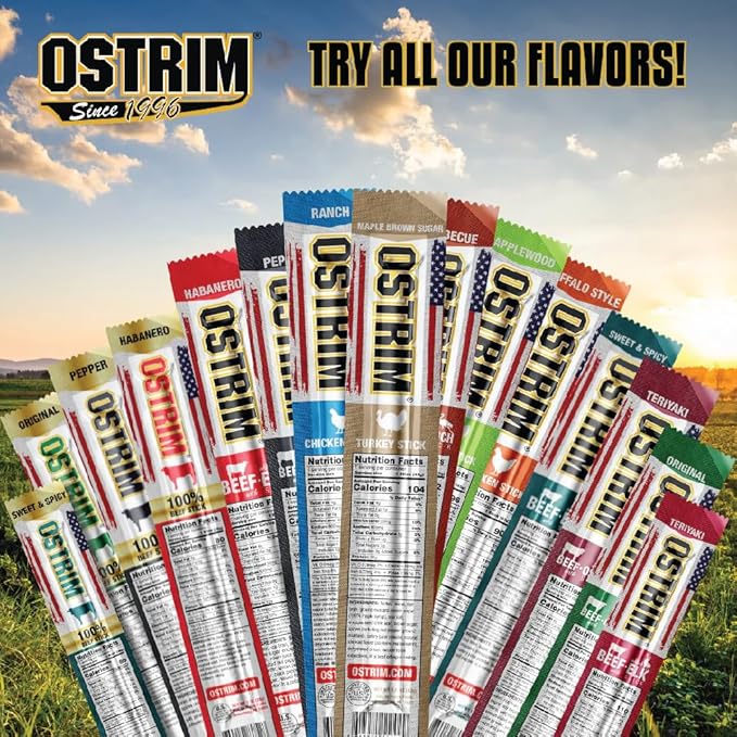 Ostrim Chicken Jerky Snack Sticks-Buffalo Wing Flavor 1.5 oz (Pack of 10)