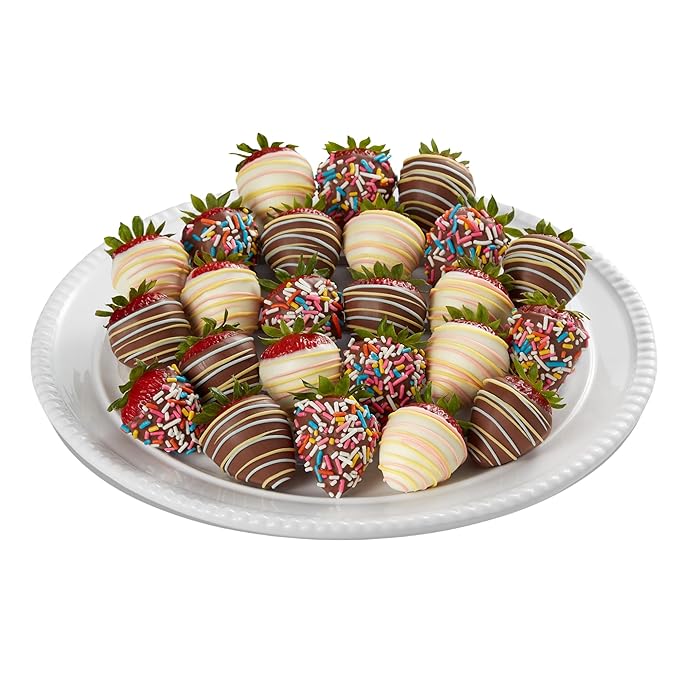 Shari’s Berries Birthday Strawberries | Chocolate Covered Strawberry Gift Box | Ideal for Valentine's Day Anniversary Birthdays Congratulations or Saying Thank You (Two Dozen 24 Berries)
